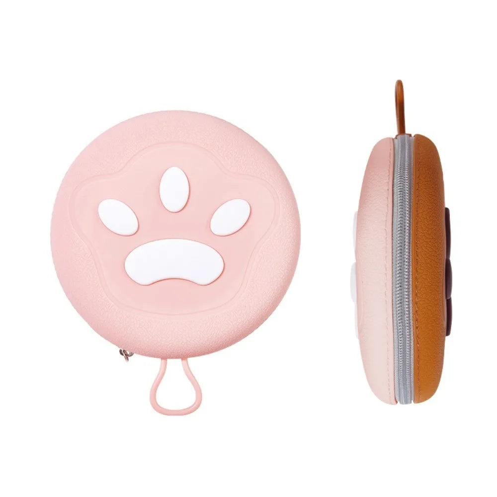 Pink collapsible pet bowl shown folded and expanded