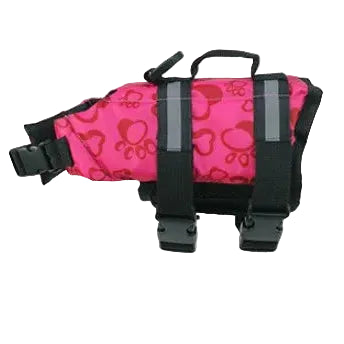 Pink dog life jacket with adjustable straps