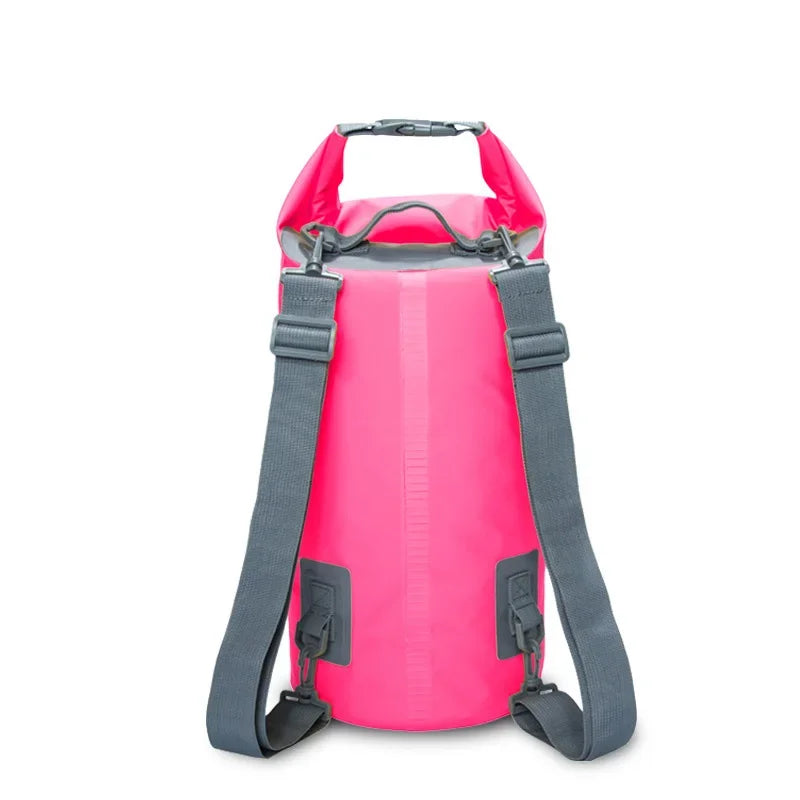 Pink waterproof roll top dry rucksack
