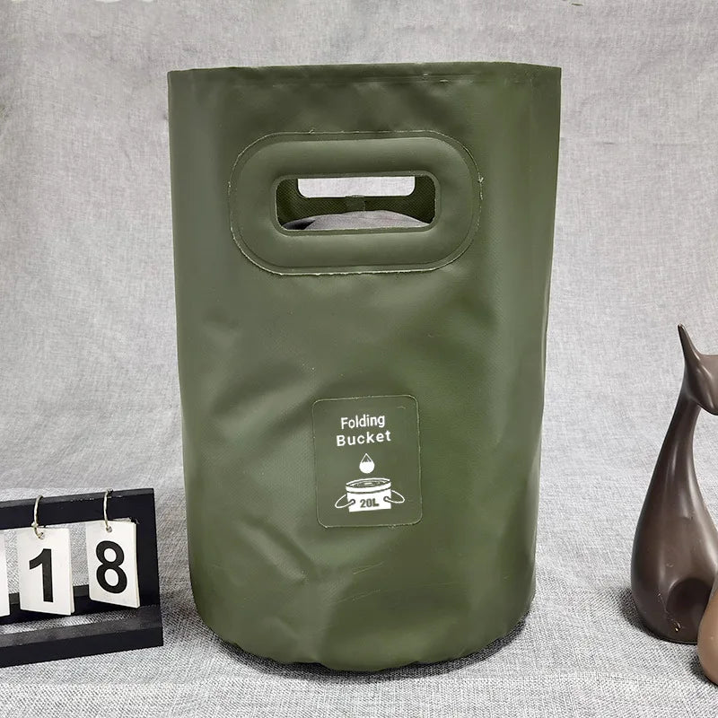 Portable waterproof camping bucket green