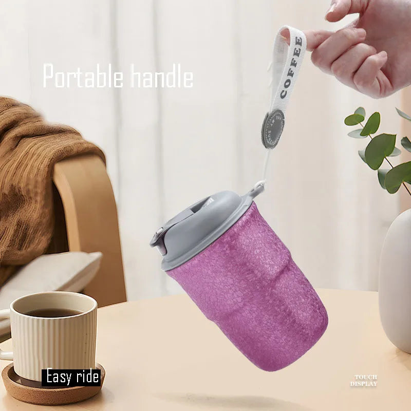 Person pouring drink from compact titanium flask with sealed lid demonstrating travel-friendly performance