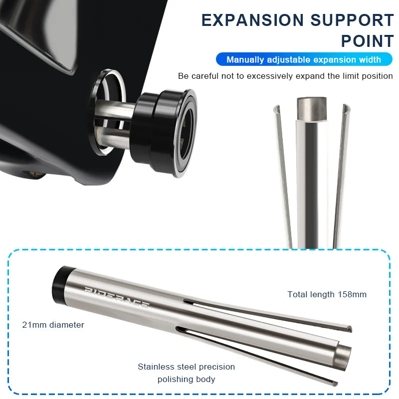 Press-fit bearing removal tool showing expansion support points