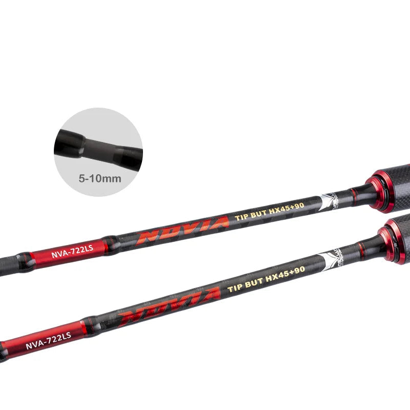 PURELURE NOVIA rod joint showing natural bending curve and smooth energy transfer through carbon blank