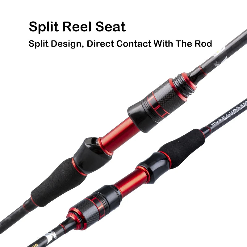PURELURE NOVIA squid fishing rod split reel seat providing direct rod contact and comfortable control