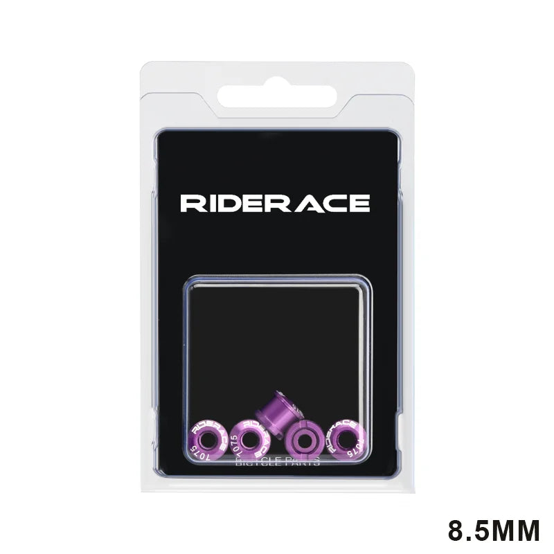 Purple anodised bicycle chainring bolts packaged set 8.5mm