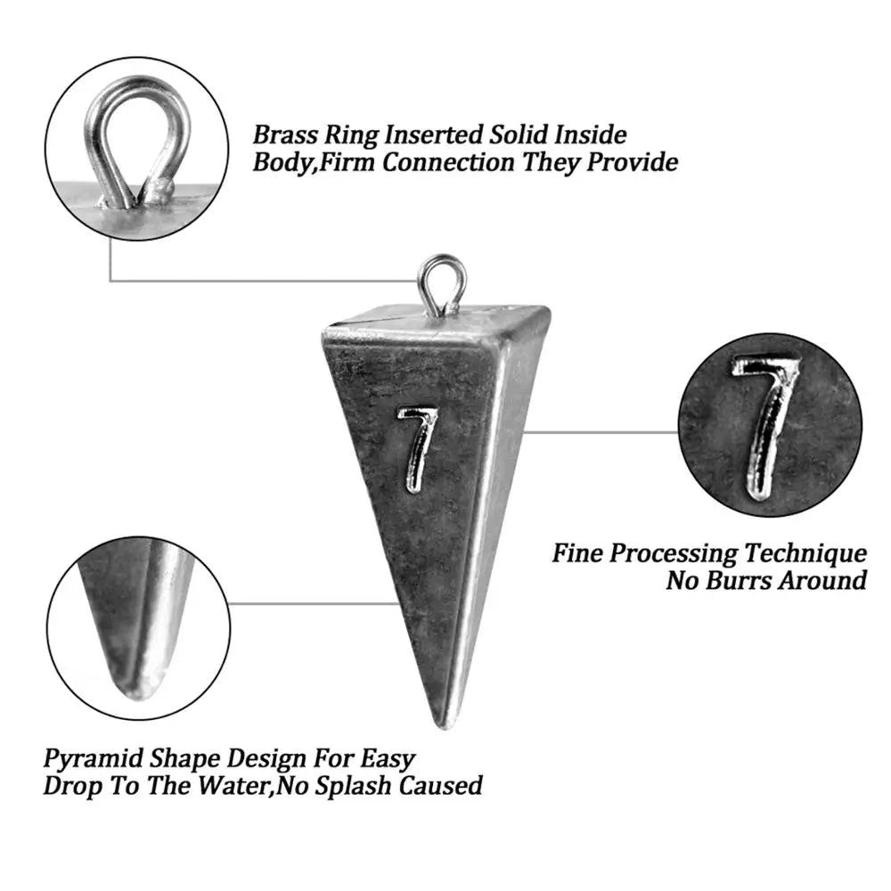 Pyramid surf sinker design detail and attachment point
