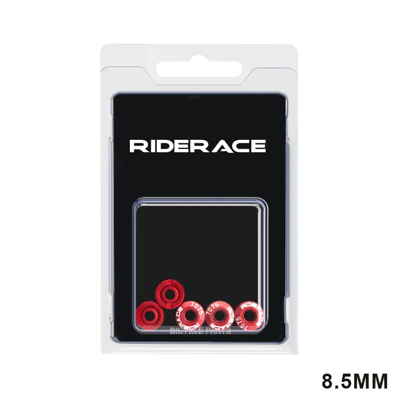 Red anodised bicycle chainring bolts packaged set 8.5mm