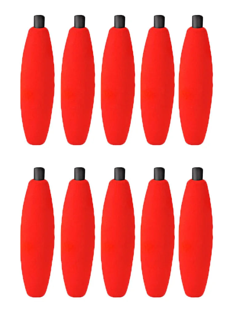 Red foam peg fishing floats for clear strike visibility on the water