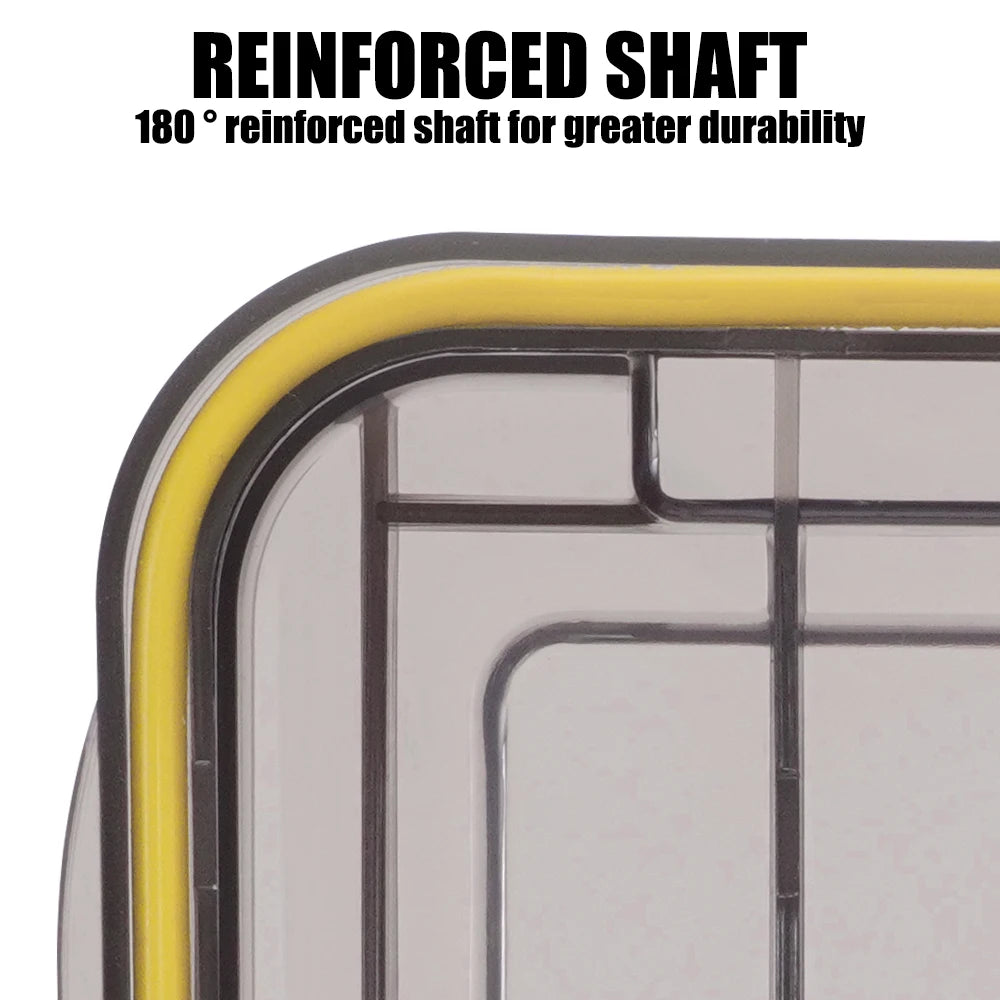 Reinforced corner detail on fishing tackle box