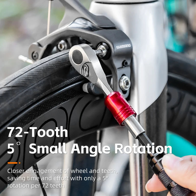 ROCKBROS 72-tooth ratchet wrench in use on bicycle components