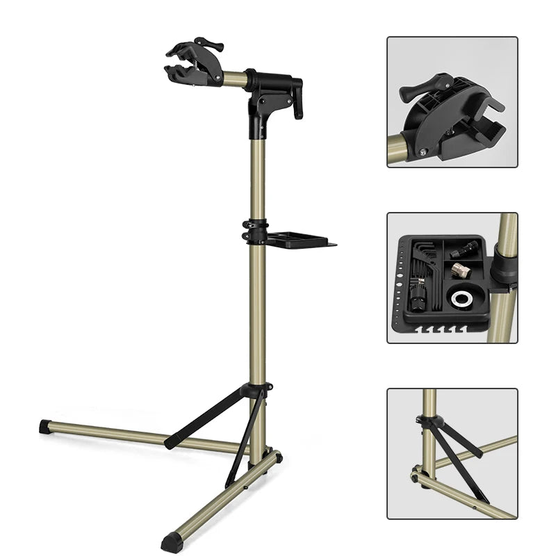 ROCKBROS bike repair stand kit showing stand and included components