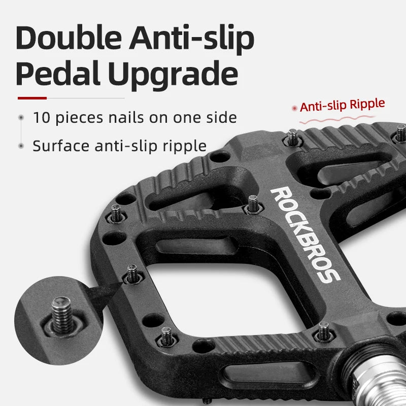 ROCKBROS hollow carved nylon pedal design for lightweight cycling