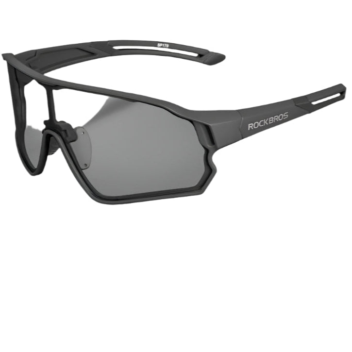 ROCKBROS photochromic cycling glasses with UV400 lenses and lightweight TR90 frame for MTB and road cycling