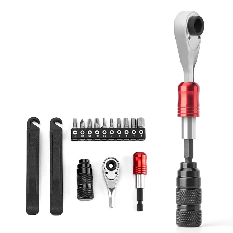 ROCKBROS ratchet wrench tool set with screwdriver bits and extensions