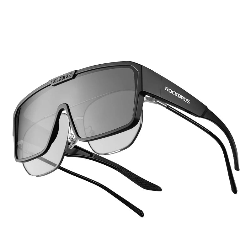 ROCKBROS SP348 black frame sports sunglasses with polarised grey UV400 lenses