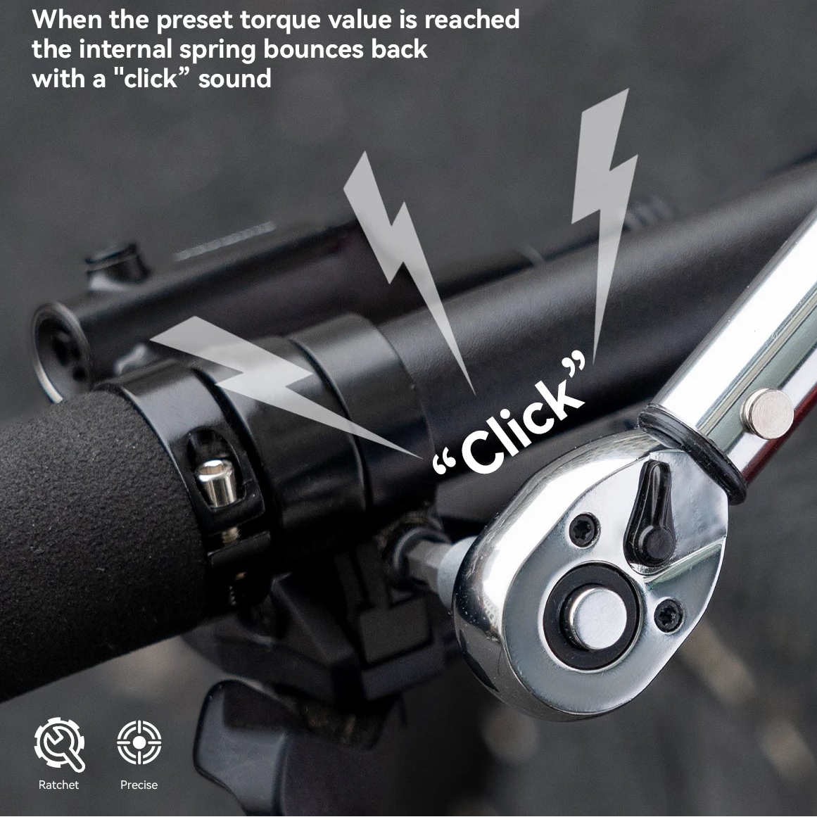 ROCKBROS torque wrench being used on bicycle component