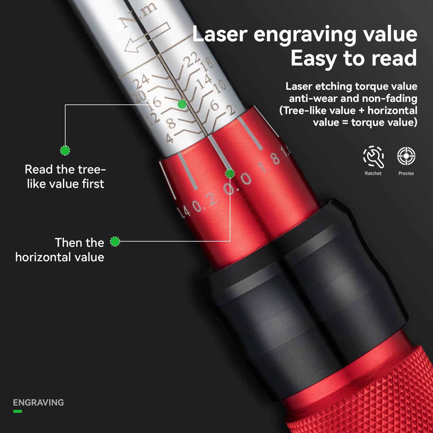 ROCKBROS adjustable torque wrench with engraved torque scale