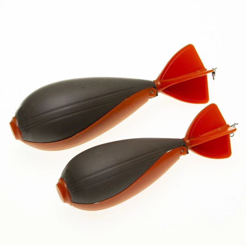 Two rocket bait feeders for long-distance bait casting