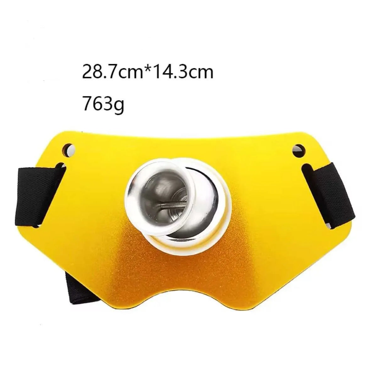 Dimension chart showing 28.7 × 14.3 cm aluminium alloy rod holder belt specifications