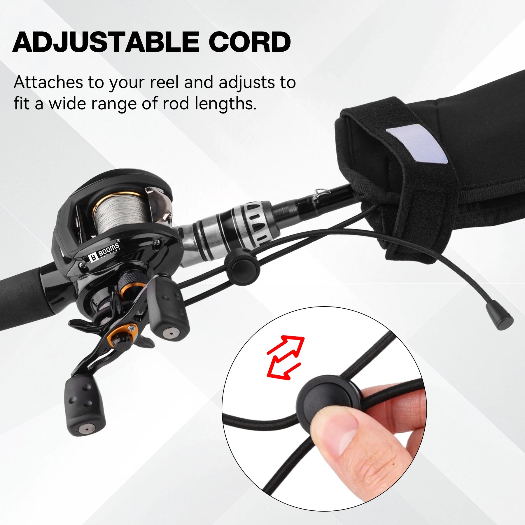 Rod sleeve elastic cord with buckle adjustment