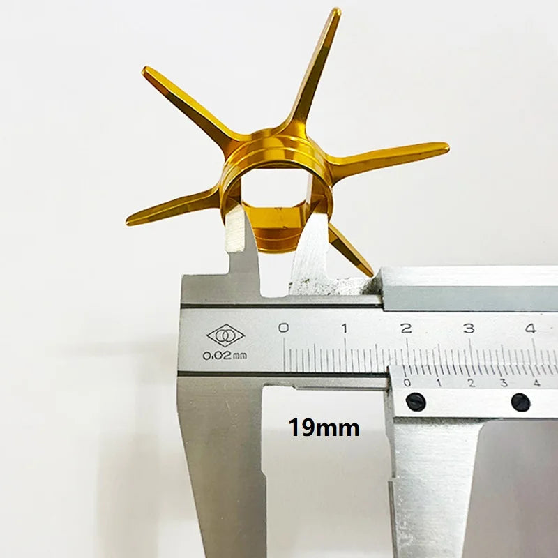 Gold RUKE aluminium reel wrench showing 11 mm measurement for baitcasting reel handle nuts