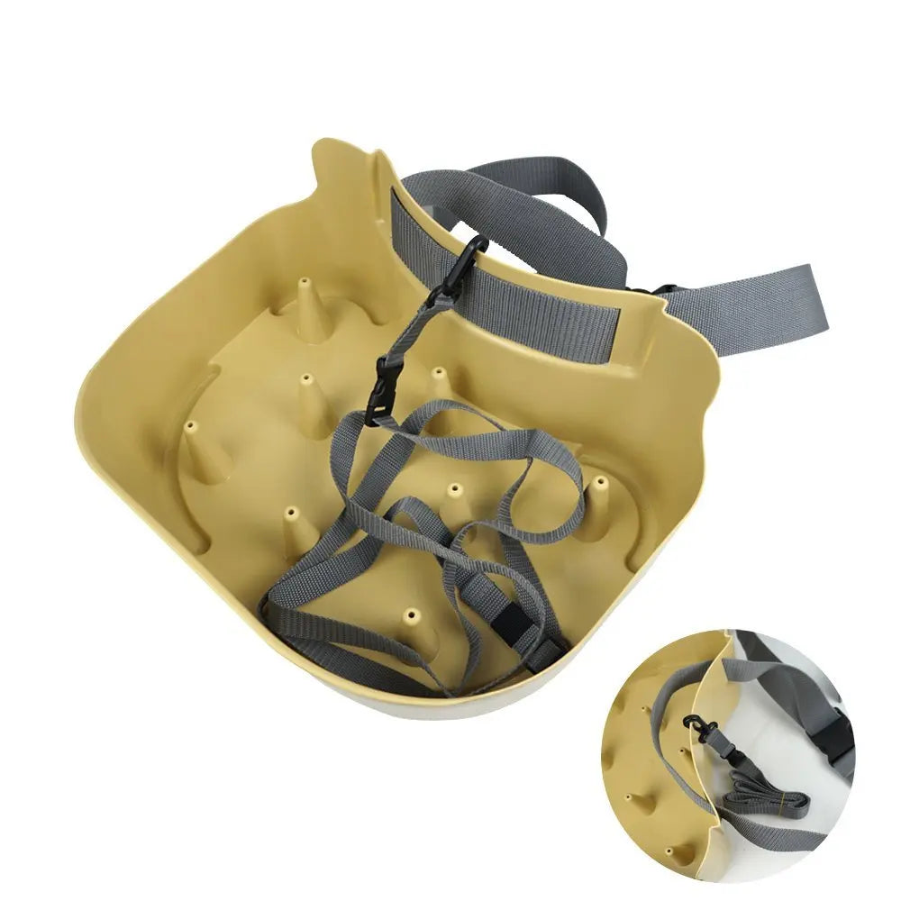 Sand brown fly fishing stripping basket made of UV-resistant polypropylene for lake fishing