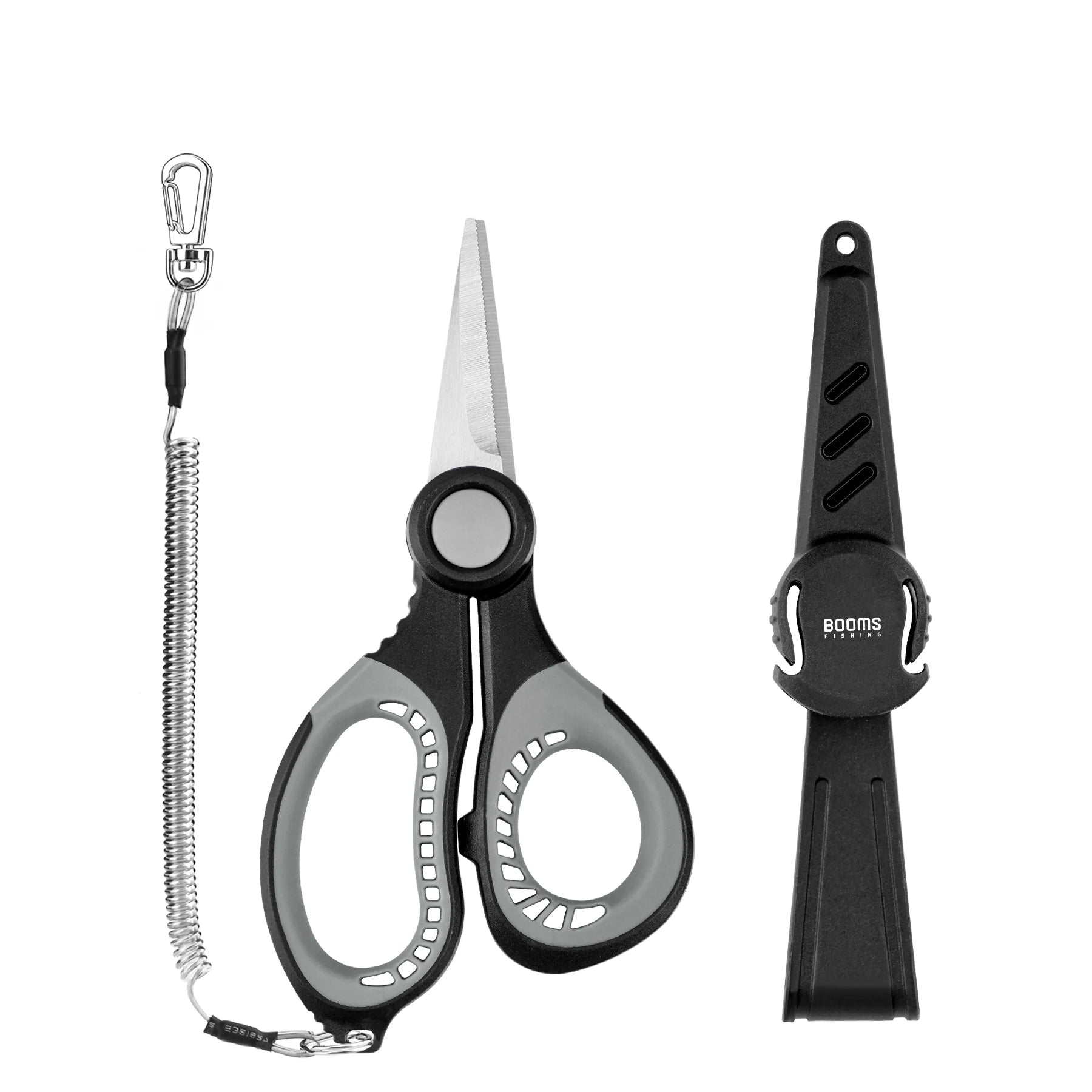 Scissors with sheath and hook sharpener