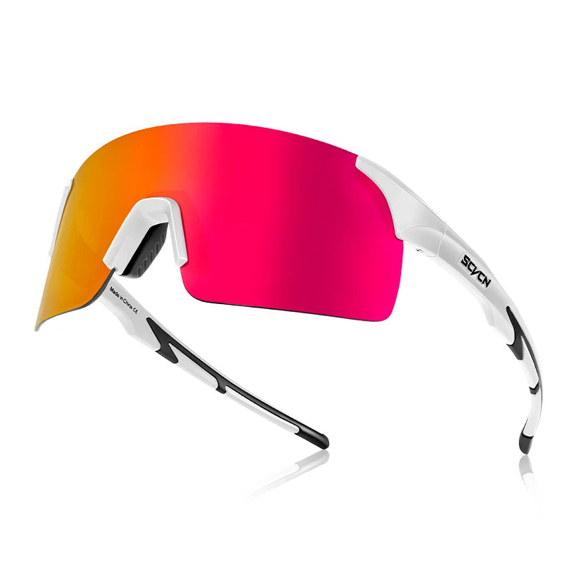 SCVCN pink lens polarised sports sunglasses with photochromic tint and lightweight TR-90 frame for outdoor performance