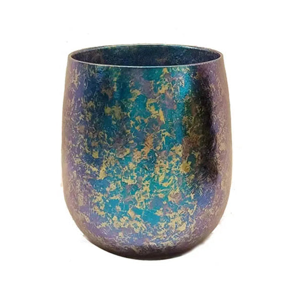 Sea blue titanium cup upright product display