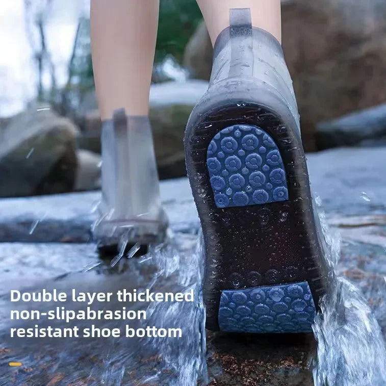 Silicone shoe covers sole view showing textured slip resistant tread