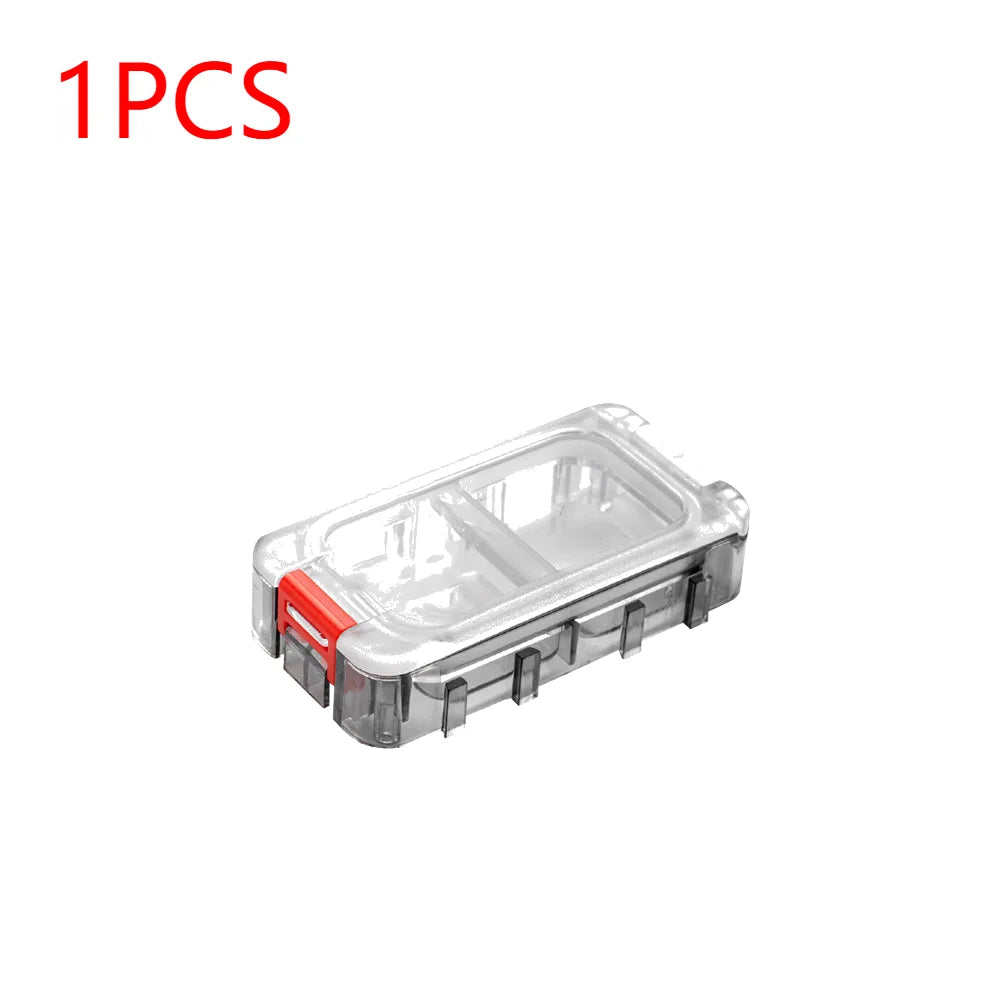 Black compact fishing tackle storage box