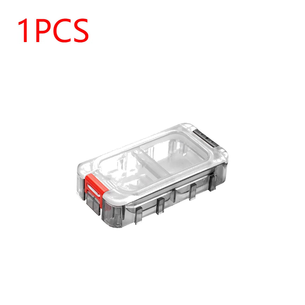 Grey waterproof fishing tackle organiser box