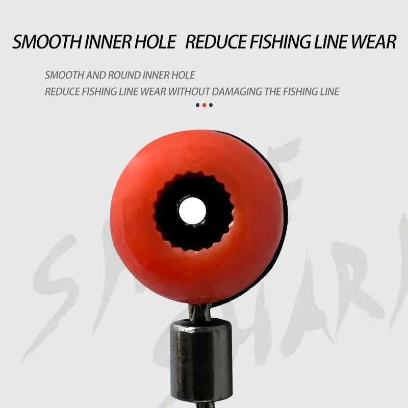Sinker slide clip with smooth inner hole to reduce line wear
