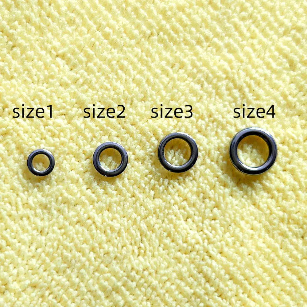 Fishing solid ring size comparison for lure and assist hook rigs
