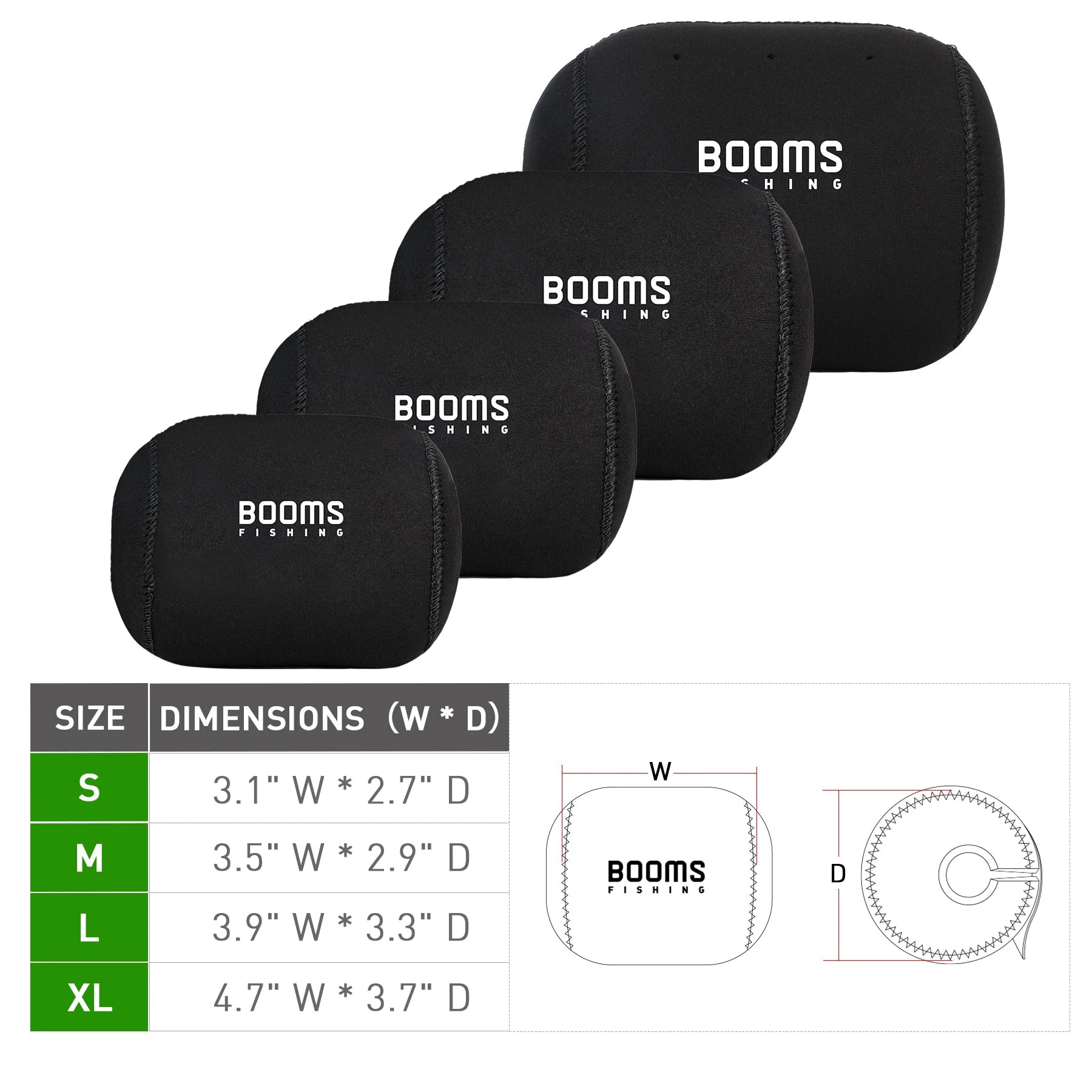 Dimensions for neoprene reel cases