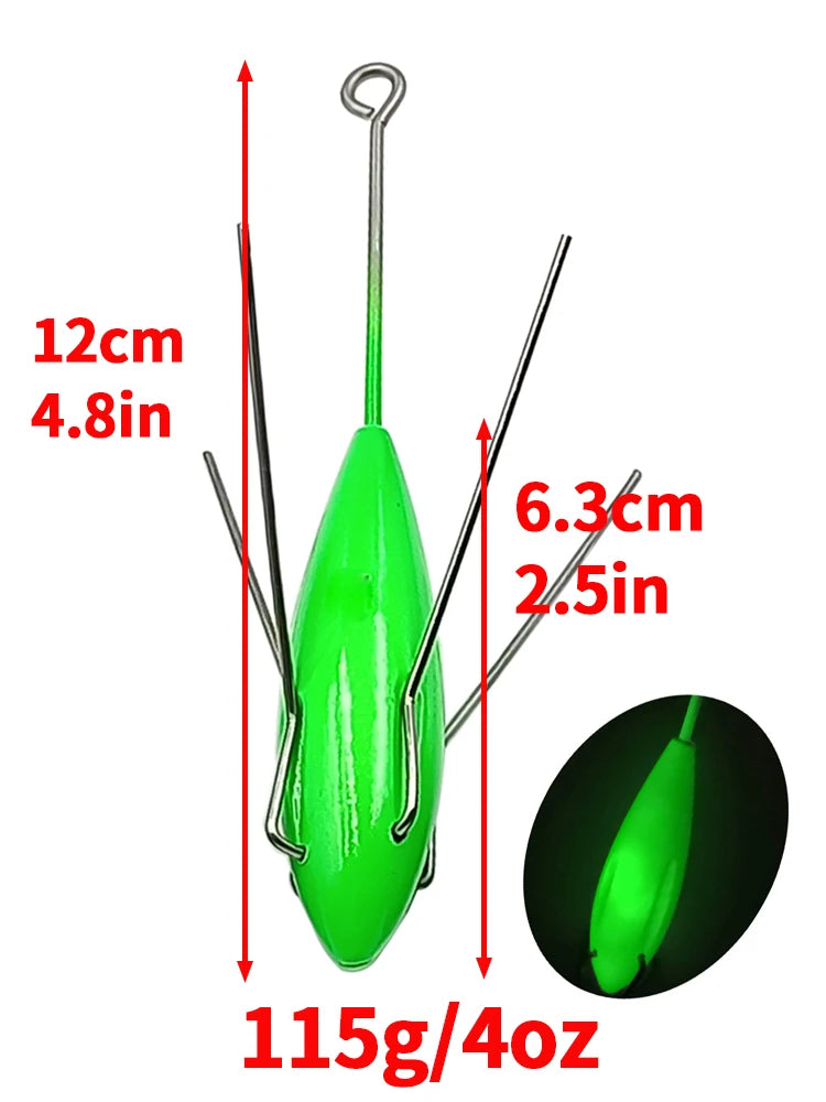 115 g Sputnik sinker glow coating close view