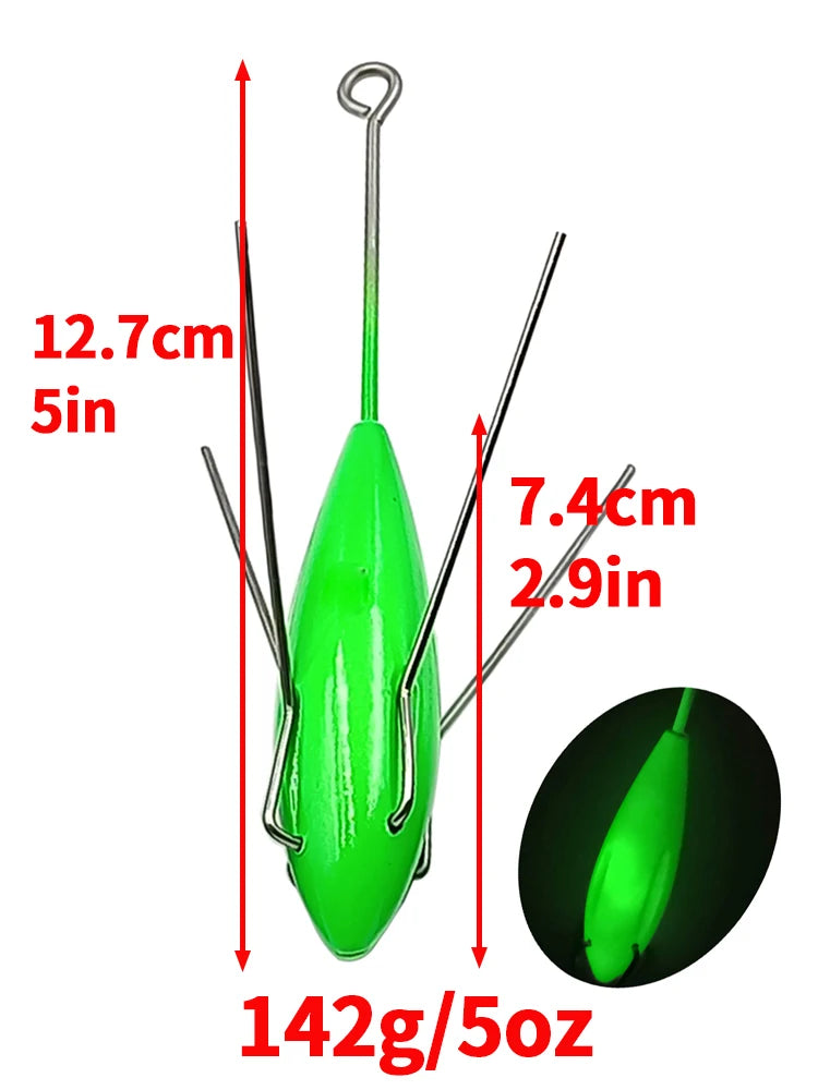 142 g Sputnik sinker glow coating close view