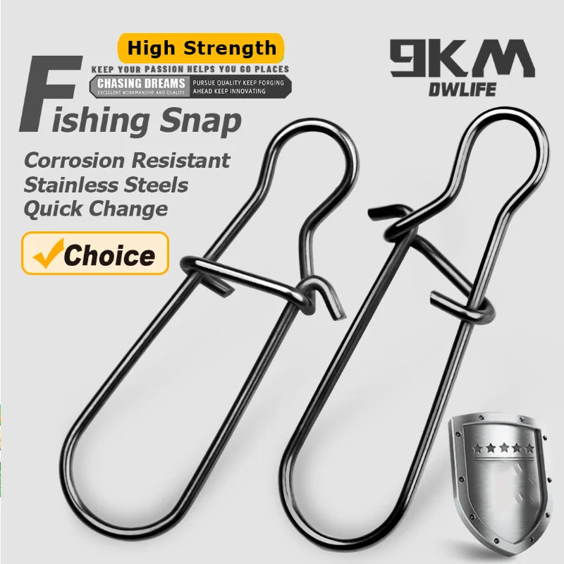 Stainless steel duo lock snap connectors for fishing lure changes