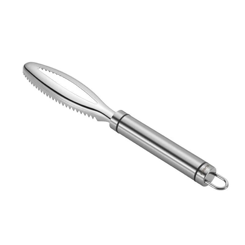 Front view of stainless steel fish scaler