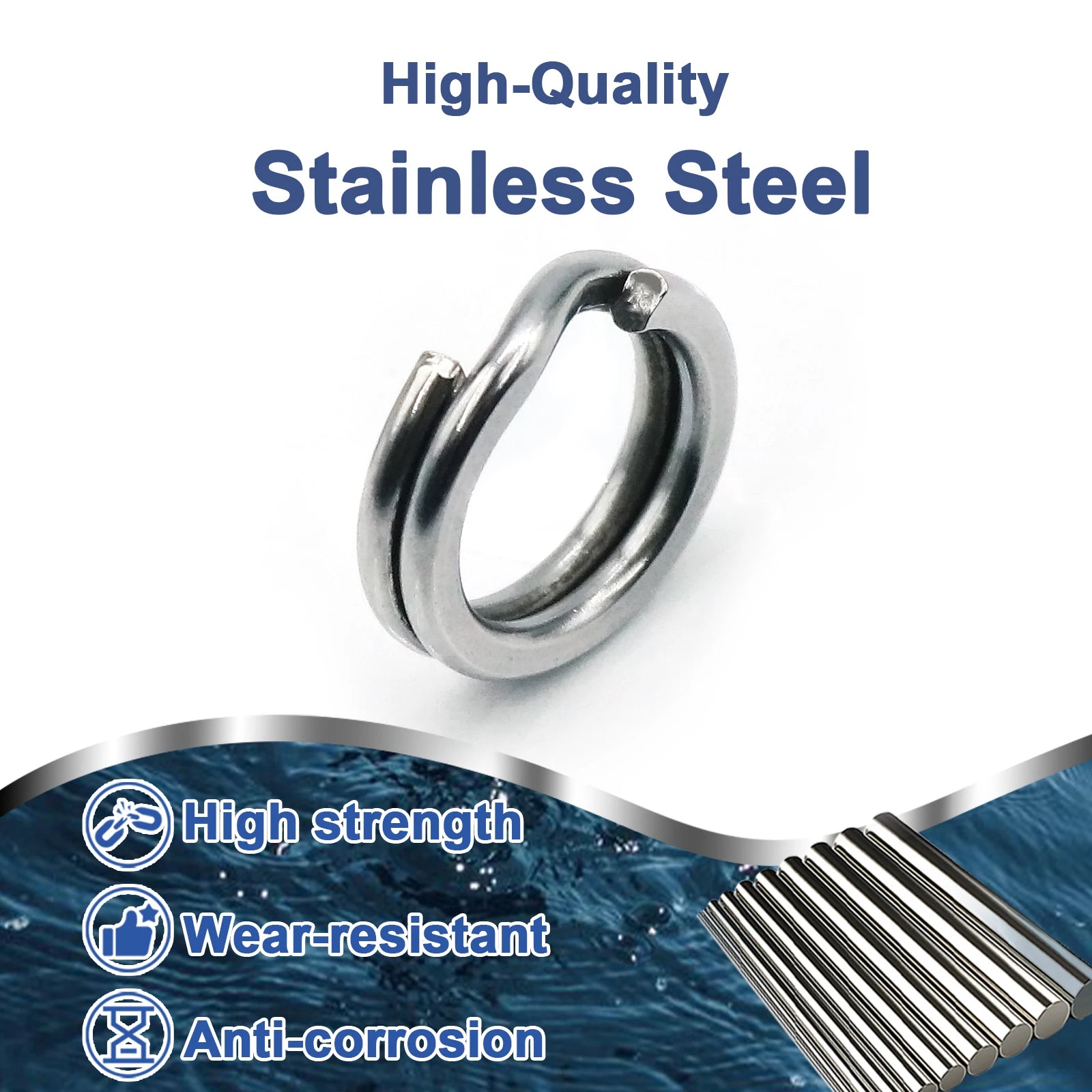 High quality stainless steel split ring for fishing tackle rigs