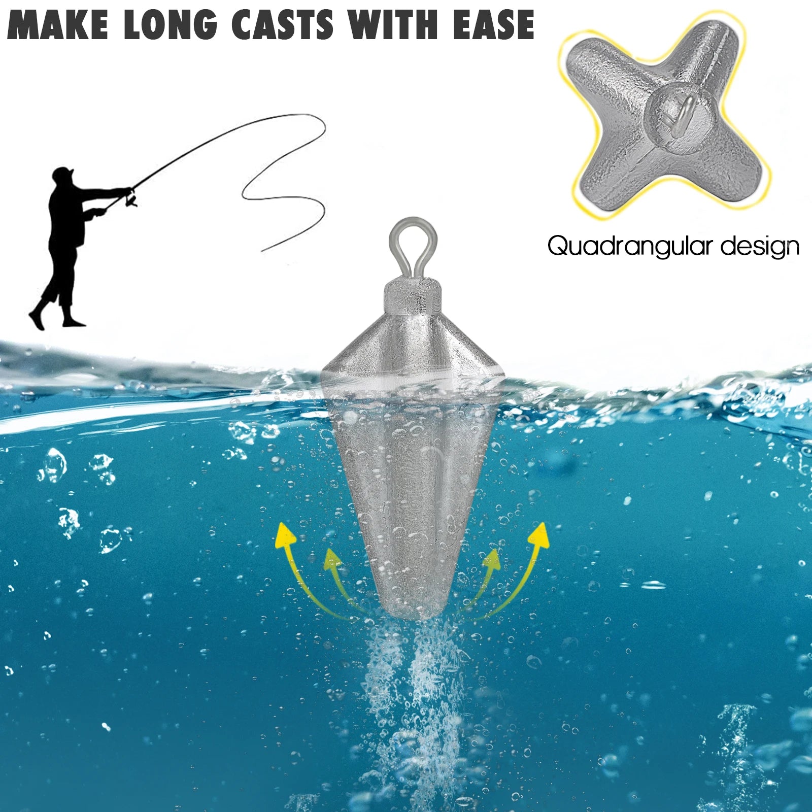Star surf sinker designed for long casting in surf conditions