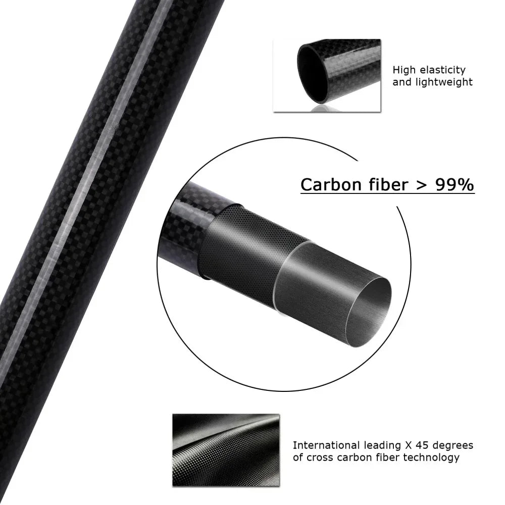 Carbon fibre telescopic rod blank detail showing smooth joint construction