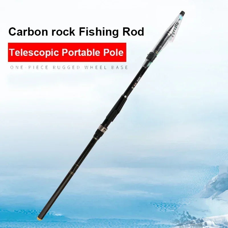 Full view of telescopic surf fishing rod designed for long casting