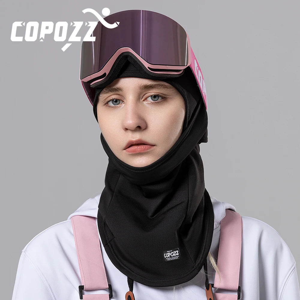 Thermal balaclava front view covering neck and face
