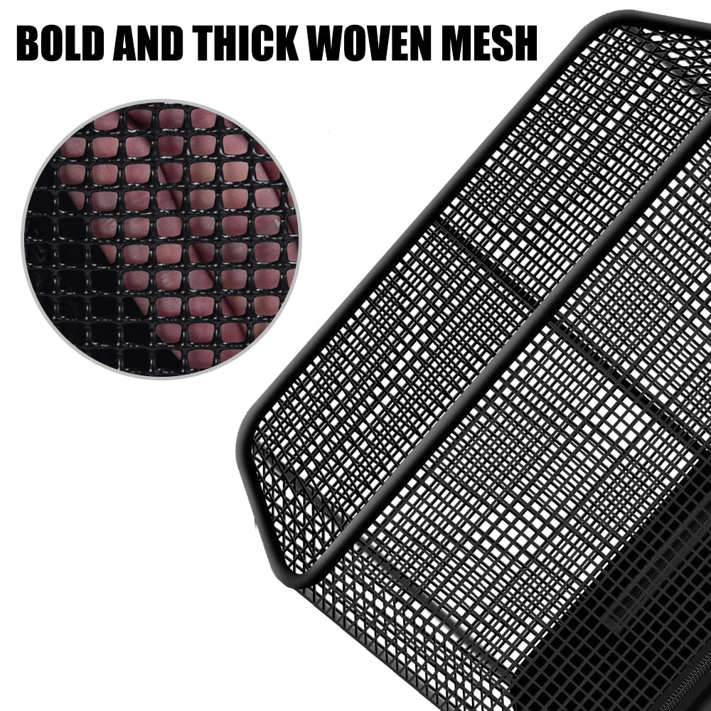 Thick woven mesh live fish cage detail