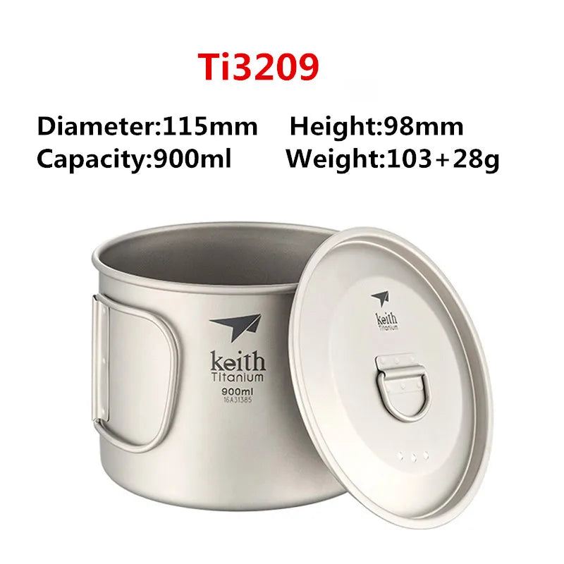 Titanium camping mug compact version with lid shown