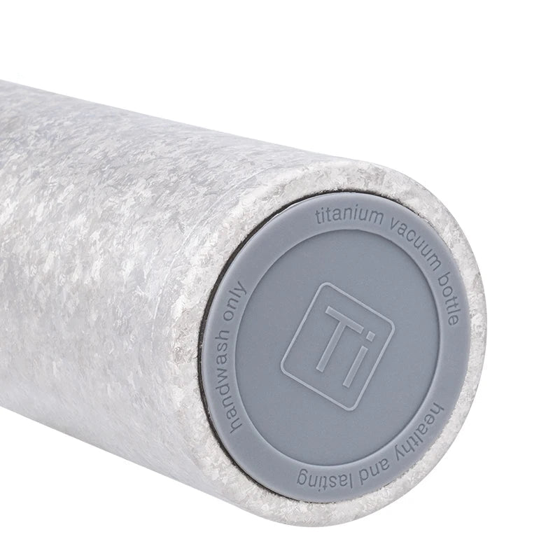 Titanium thermos base bottom detail view