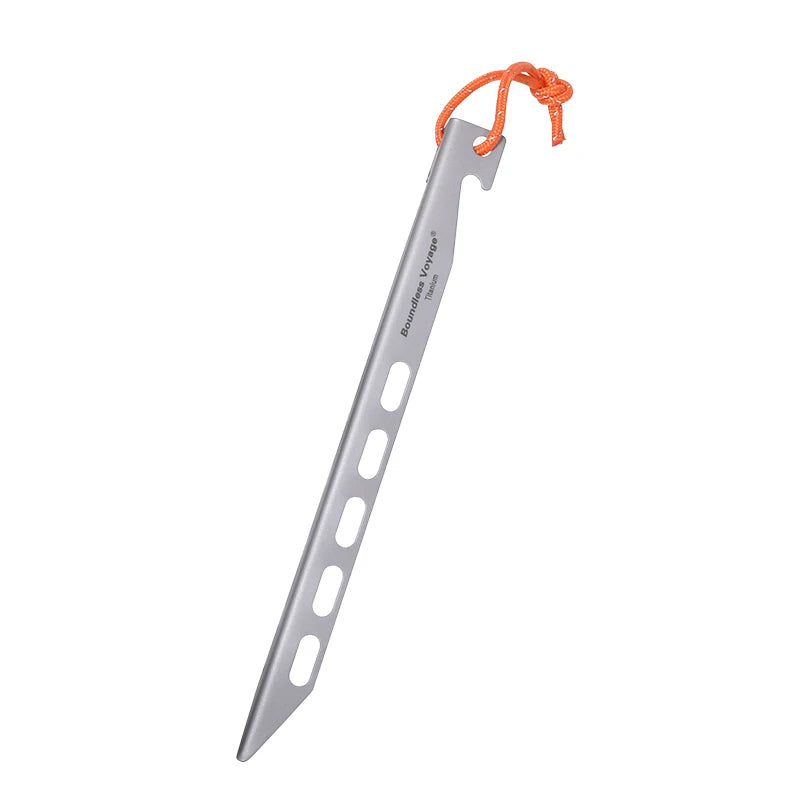 Titanium V shape tent stake side profile