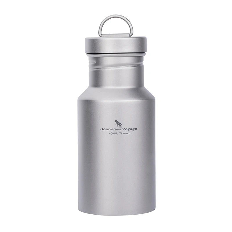 400ml titanium water bottle front view