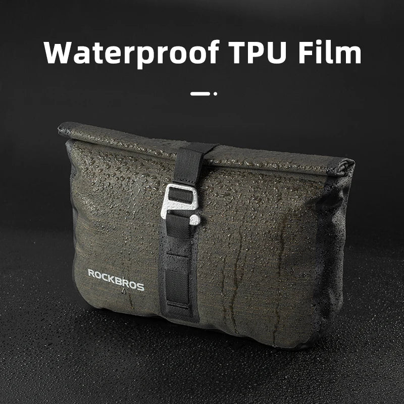 TPU waterproof handlebar bike bag close up